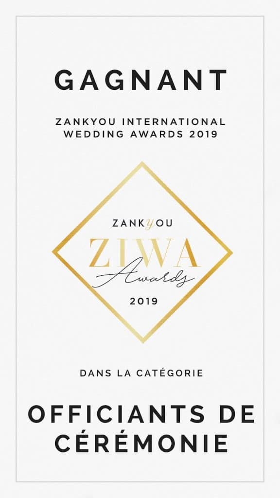 Prix ZIWA 2019 ZAKYOU Officiants de ceremonie France